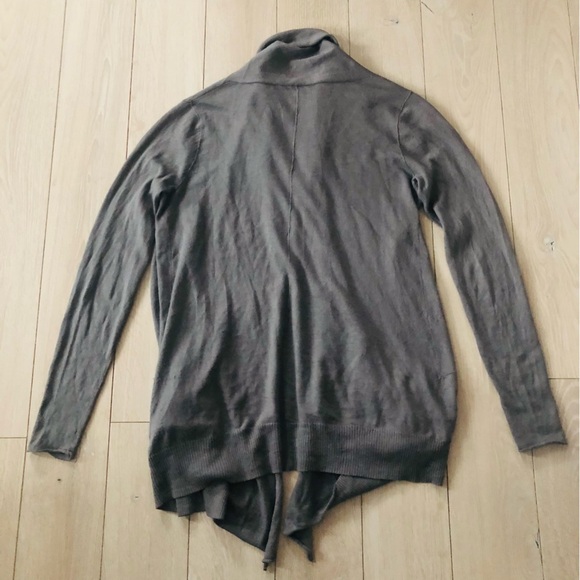 Aritzia Wilfred Silk Cashmere Waterfall Open Front Cardigan in Grey Size S - Picture 3 of 13